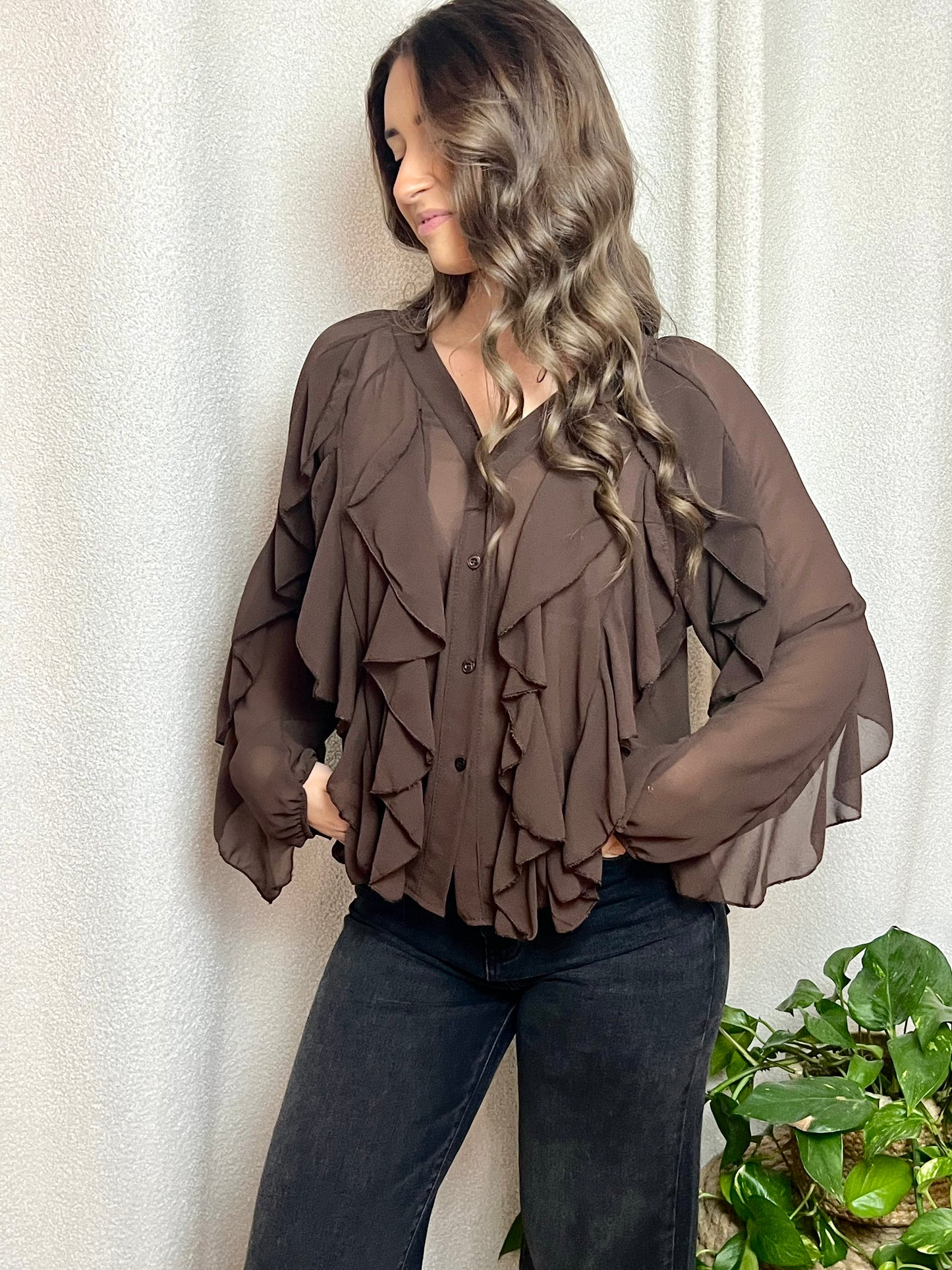 Chemisier FANELLA Chocolat