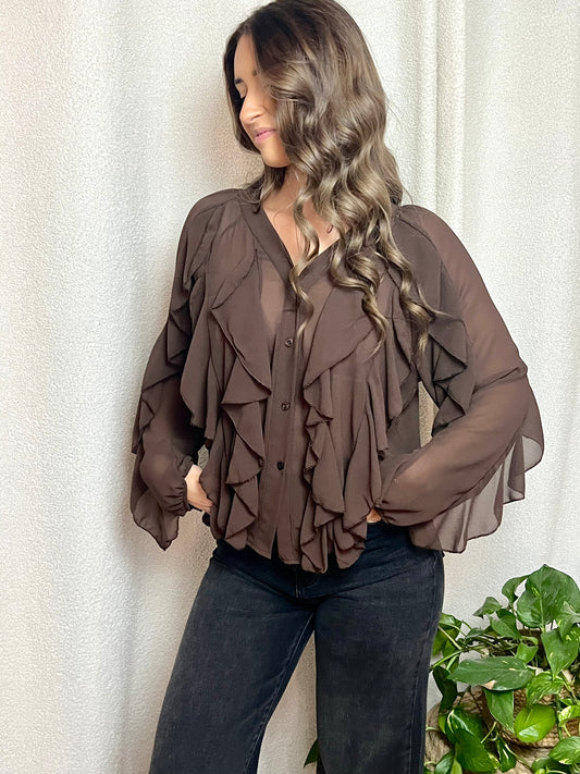 Chemisier FANELLA Chocolat